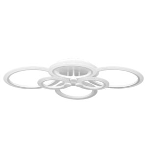 Lustra LED, cu Telecomanda, 3 Tipuri de Lumina plus Lumina RGB, Intensitate Reglabila, 176W, Alb