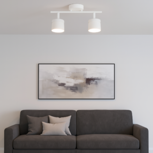 Aplica de Tavan 2 X Bec LED, GX53, 3 Tipuri De Lumina, 24W, Alb