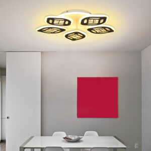 Lustra LED, cu Telecomanda, 3 Tipuri de Lumina, Intensitate Reglabila, 150W, Alb