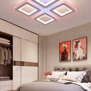 Lustra LED, Cu Telecomanda, 3 Tipuri De Lumina Plus Lumina RGB, Intensitate Reglabila, 96W, Alb