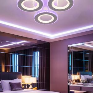 Lustra LED, Cu Telecomanda, 3 Tipuri De Lumina Plus Lumina RGB, Intensitate Reglabila, 76W, Alb