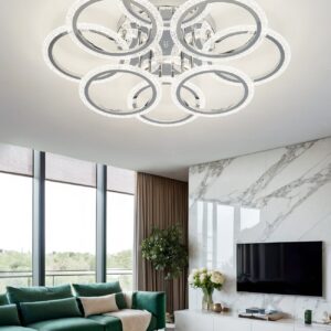 Lustra LED, Cu Telecomanda, 3 Tipuri De Lumina, Intensitate Reglabila, 192W, Argintiu