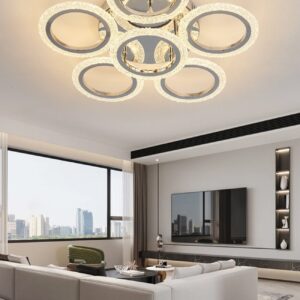 Lustra LED, Cu Telecomanda, 3 Tipuri De Lumina, Intensitate Reglabila, 96W, Argintiu