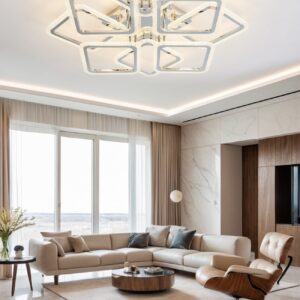 Lustra LED, Cu Telecomanda, 3 Tipuri De Lumina, Intensitate Reglabila, 240W, Argintiu