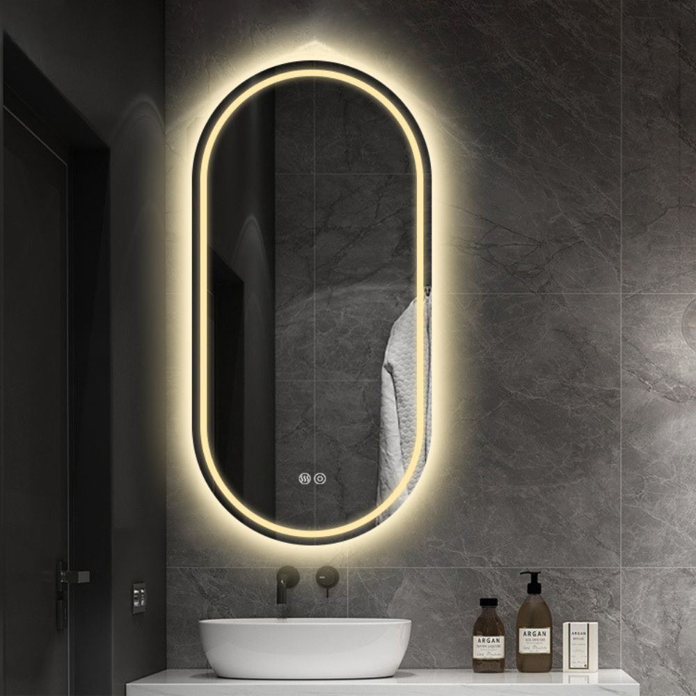 Oglinda Led si Touch cu Functie Dezaburire, 3 Tipuri de Lumina Smack, 50 X 80 cm