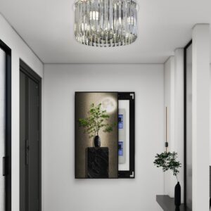 Candelabru RFAN, Model H98348/400, Textura Cristal, Metal, 5 X E14, Crom