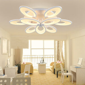 Lustra LED, cu Telecomanda, 3 Tipuri de Lumina, Intensitate Reglabila, 132W, Alb