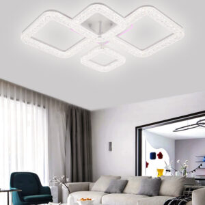 Lustra LED, Cu Telecomanda, 3 Tipuri De Lumina Plus Lumina RGB, Intensitate Reglabila, 67W, Alb
