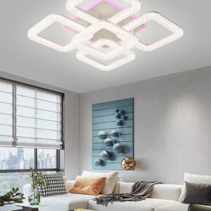 Lustra LED, Cu Telecomanda, 3 Tipuri De Lumina Plus Lumina RGB, Intensitate Reglabila, 109W, Alb