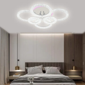 Lustra LED, Cu Telecomanda, 3 Tipuri De Lumina Plus Lumina RGB, Intensitate Reglabila, 100W, Alb