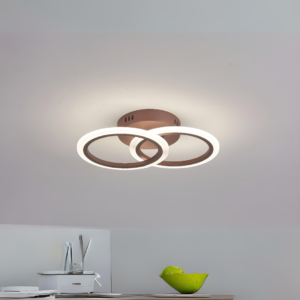 Lustra LED, cu Telecomanda, 3 Tipuri de Lumina, Intensitate Reglabila, 48W, Maro