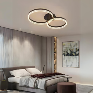 Lustra LED, cu Telecomanda, 3 Tipuri de Lumina, Intensitate Reglabila, 86W, Maro