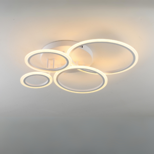 Lustra LED, cu Telecomanda, 3 Tipuri de Lumina, Intensitate Reglabila, 118W, Alb