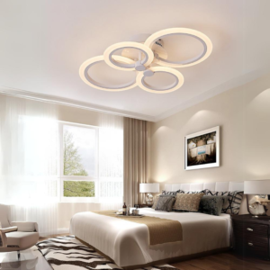 Lustra LED, cu Telecomanda, 3 Tipuri de Lumina, Intensitate Reglabila, 80W, Alb