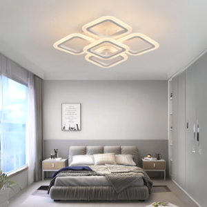 Lustra LED, cu Telecomanda, 3 Tipuri de Lumina, Intensitate Reglabila, 59W, Alb