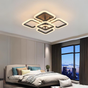 Lustra LED, Cu Telecomanda, 3 Tipuri De Lumina, Intensitate Reglabila, 90W, Negru