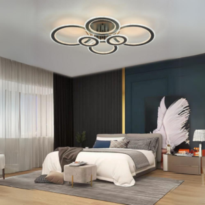 Lustra LED, Cu Telecomanda, 3 Tipuri De Lumina, Intensitate Reglabila, 250W, Negru