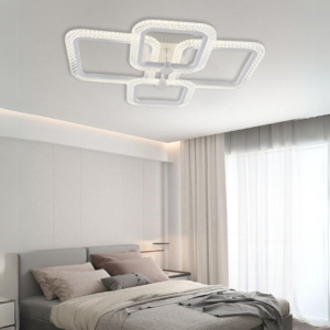 Lustra LED, cu Telecomanda, 3 Tipuri de Lumina, Intensitate Reglabila, 104W, Alb