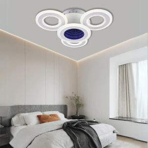Lustra LED, cu Telecomanda, 3 Tipuri de Lumina plus Lumina RGB, Intensitate Reglabila, 92W, Alb