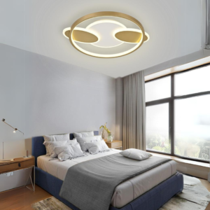Lustra LED, Cu Telecomanda, 3 Tipuri De Lumina, Intensitate Reglabila, 110W, Auriu