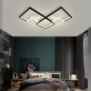 Lustra LED, Cu Telecomanda, 3 Tipuri De Lumina, Intensitate Reglabila, 120W, Alb/Negru
