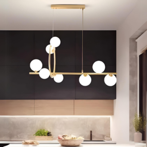 Lustra RFAN Tip Pendul, Model 5044/8, Cu 8 Abajururi, 8 X G9, Auriu/Alb