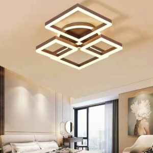 Lustra LED, cu Telecomanda, 3 Tipuri de Lumina, Intensitate Reglabila, 160W, Maro