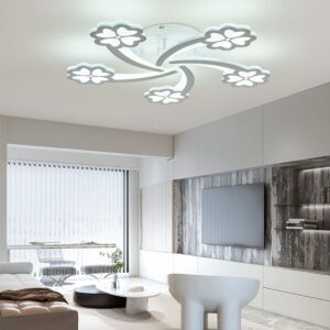 Lustra LED, Cu Telecomanda, 3 Tipuri De Lumina Plus Lumina RGB, Intensitate Reglabila, 92+12W, Alb