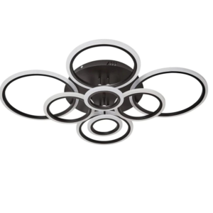 Lustra LED, Cu Telecomanda, 3 Tipuri De Lumina, Intensitate Reglabila, 208W, Negru
