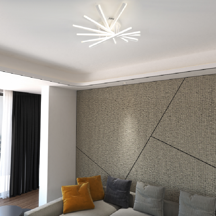 Lustra LED, cu Telecomanda, 3 Tipuri de Lumina, Intensitate Reglabila, 125W, Alb - imagine 2