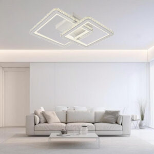 Lustra LED, cu Telecomanda, 3 Tipuri de Lumina, Intensitate Reglabila, 146W, Alb