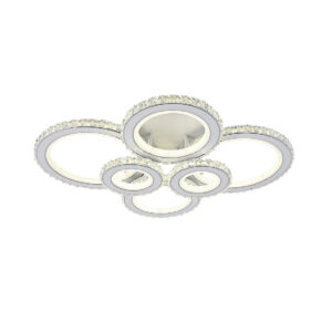 Lustra LED, cu Telecomanda, 3 Tipuri de Lumina, Intensitate Reglabila, 240W, Alb