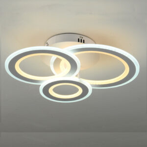 Lustra LED, cu Telecomanda, 3 Tipuri de Lumina, Intensitate Reglabila, 178W, Alb