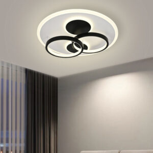 Lustra LED, Cu Telecomanda, 3 Tipuri De Lumina, Intensitate Reglabila, 126W, Negru/Alb