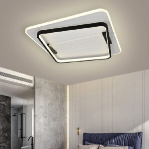 Lustra LED, Cu Telecomanda, 3 Tipuri De Lumina, Intensitate Reglabila, 126W, Negru/Alb