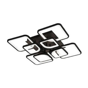 Lustra LED, Cu Telecomanda, 3 Tipuri De Lumina, Intensitate Reglabila, 216W, Negru