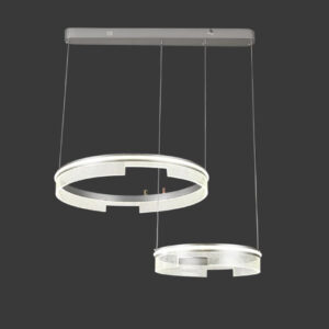 Lustra LED Tip Pendul RFAN, Model C23011/2, Cu Telecomanda, 3 Tipuri De Lumina, Inaltime Reglabila, 240W, Gri