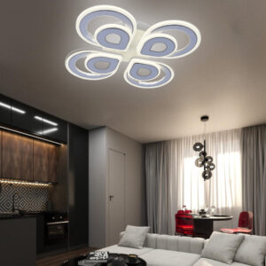 Lustra LED, cu Telecomanda, 3 Tipuri de Lumina, Intensitate Reglabila, 160W, Alb