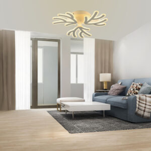 Lustra LED, cu Telecomanda, 3 Tipuri de Lumina, Intensitate Reglabila, 150W, Alb
