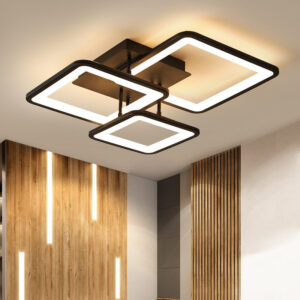 Lustra LED, cu Telecomanda, 3 Tipuri de Lumina, Intensitate Reglabila, 61W, Maro