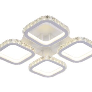 Lustra LED, cu Telecomanda, 3 Tipuri de Lumina, Intensitate Reglabila, 184W, Alb