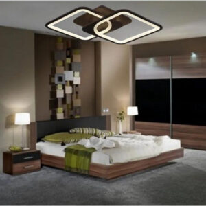 Lustra LED, cu Telecomanda, 3 Tipuri de Lumina, Intensitate Reglabila, 64W, Maro