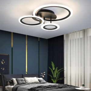 Lustra LED, cu Telecomanda, 3 Tipuri de Lumina, Intensitate Reglabila, 66W, Negru