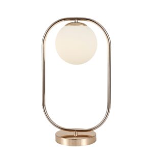 Veioza RFAN, Cu Abajur, 1 x E27, Inaltime 45 Cm, Auriu/Alb