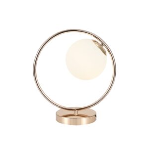 Veioza RFAN, Cu Abajur, 1 X E27, Inaltime 35 Cm, Auriu/Alb