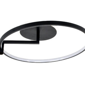 Lustra LED, Cu Telecomanda, 3 Tipuri De Lumina, Intensitate Reglabila, 55W, Negru