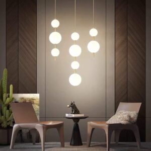 Pendul LED RFAN, Model ZM653, 3 Tipuri de Lumina, Inaltime Reglabila, 60W, Auriu