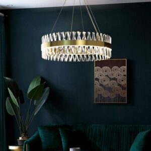 Candelabru LED RFAN, Model 8832/400, Textura Cristal, Metal, 50W, Auriu