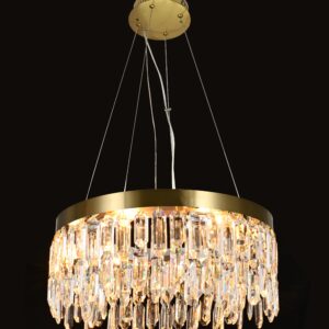 Candelabru LED RFAN, Model 9137/400, Textura Cristal, Metal, 50W, Auriu