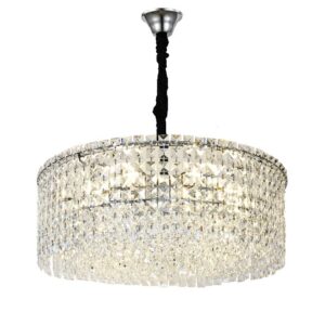 Candelabru RFAN, Model RF7108/600, Textura Cristal, Metal, 10 X E14, Argintiu